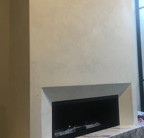 finished uni rock fireplace